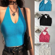 Knitted Camisole Womens Inner Bottoming Shirt Halter Neck W