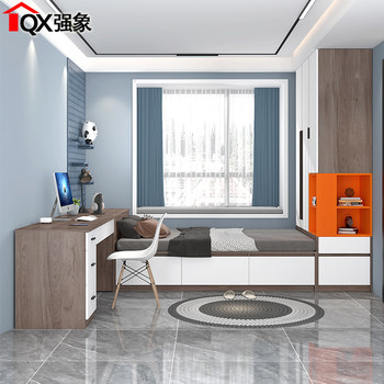 Modern desk, tatami bed, wardrobe, integrated, custom-made tatami, small apartment bedroom, whole house furniture tt7