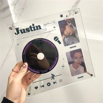 Customized CD display stand idol small card transparent acrylic desktop ornament album printing 3-inch card photo frame storage