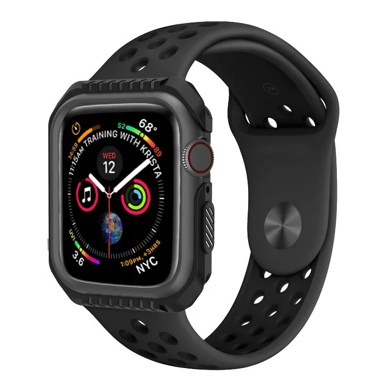 [Протектор силиконовый+Твердый чехол для Apple Watch 4 5 40мм 4]