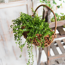 Wall hanging flower pot flower arrangement basket wall rattan woven wall C hanging flower basket wall hanging hanging basket straw woven rattan flower