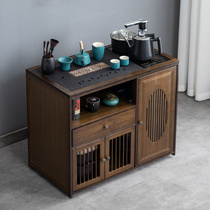 Mobile tea table small tea table home office balcony new Chinese style with roller Kung Fu tea set set with water boiler