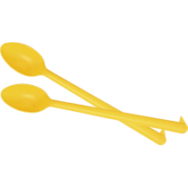 Yellow long ice cream box with about 720 disposable spoons plastic with knife long handle sundae dessert spoon