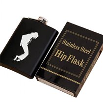 Michael Jackson peripherals lightweight and portable stainless steel flask 8 oz bottle of liquor commemorative and nostalgic collection