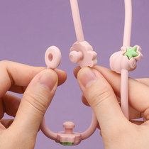 New shell silicone teether pacifier anti-drop chain milk bottle chain adjustable hanging toy stroller anti-lost rope