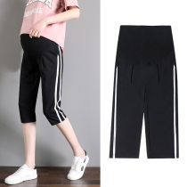Maternity pants summer cropped pants fashionable loose leggings large size short J pants summer pants thin medium pants for outer wear