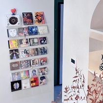 CD album display stand acrylic punch-free wall-mounted disc tape display vinyl record storage box