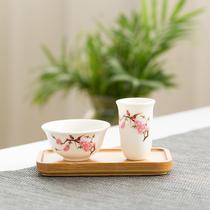 Purple sand scent cup jade white porcelain scent cup set single cup kung fu tea set tea ceremony tea art accessories tea cup