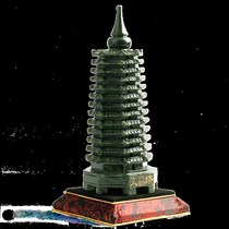 Xuanzhongge natural jade pagoda 9-story Wenqchang pagoda ornaments nine-story pagoda sapphire 13-story 13-story jade pagoda ornaments green