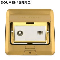 Ground floor socket TV TV computer network cable network copper floor socket waterproof with bottom box