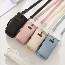 Outdoor cross-body water bottle bag travel portable water bottle mobile phone cross-body bag mens and womens thermos cup cover mineral water hanging bag