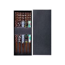 Conseillé 5 Pares Bois Chopsticks Ménages Long Chopsticks Famille