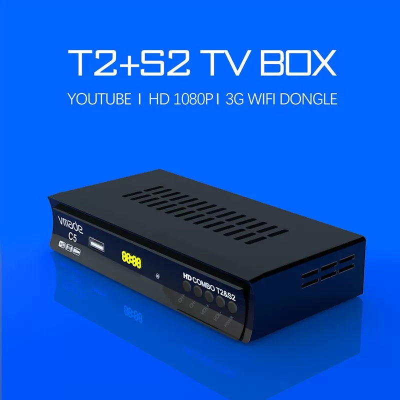 Vmade Full HD 1080P H.264 цифровой ТВ тюнер DVB-T2 DVB-S2 ко-