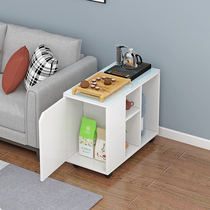 Side table light luxury tea cabinet with wheel tea table household small tea table corner cabinet new Chinese style solid wood side cabinet living room coffee table