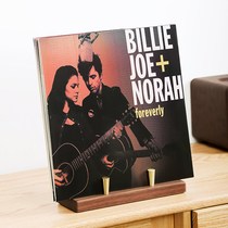 Vinyl record rack display rack LP vinyl cabinet u light luxury solid wood brass stainless steel CD rack storage rack desktop display