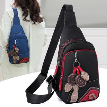 Oxford cloth chest bag women's crossbody bag lightweight small bag chest shoulder bag sports bag backpack new trendy waterproof