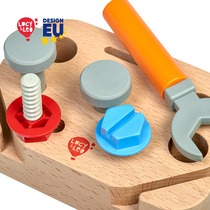 LucyLeo early childhood education 1-4 and a half year old baby boy toolbox building block screw combination disassembly and assembly toys