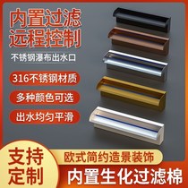 Stainless steel waterfall e water outlet curtain wall landscape courtyard water wall screen background wall water tank outdoor fixed