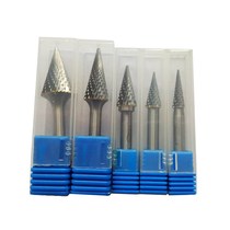 M-type cone-shaped tip carbide rotary file double-slot expansion milling cutter metal grinding head electric engraving head