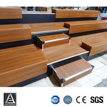 Gymnasium floor 6 wood-grain board bench telescopic bleachers ladder-type foldable movable Y-stands mobile bleachers
