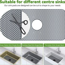 Cuttable kitchen sink silicone pad protection stainless steel ceramic anti-scratch anti-slip sink mesh silicone drain