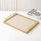 Leather storage tray Beige rectangle light luxury modern high-end aromatherapy decoration P product stainless steel metal storage