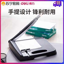 Deli paper cutter paper cutter office household small photo photo cutter stainless steel knife portable 135