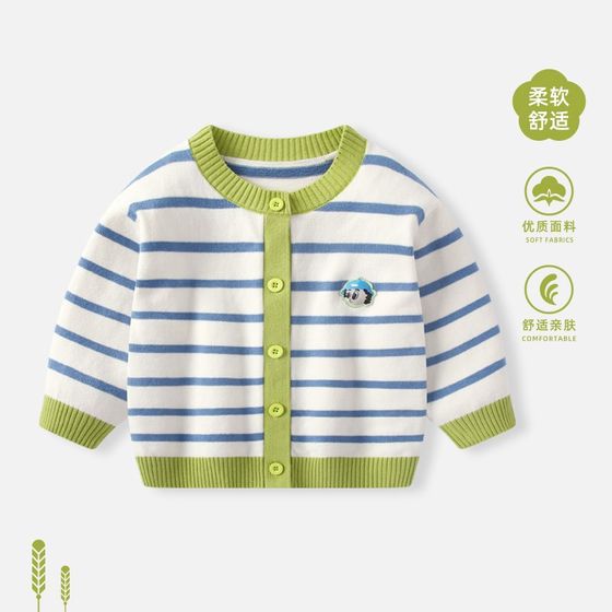 
Baby suit Spring and Autumn Style Boy Wearing Sweater Two-Piece Set Spring Boy Sweater Cardigan Jacket Clothes