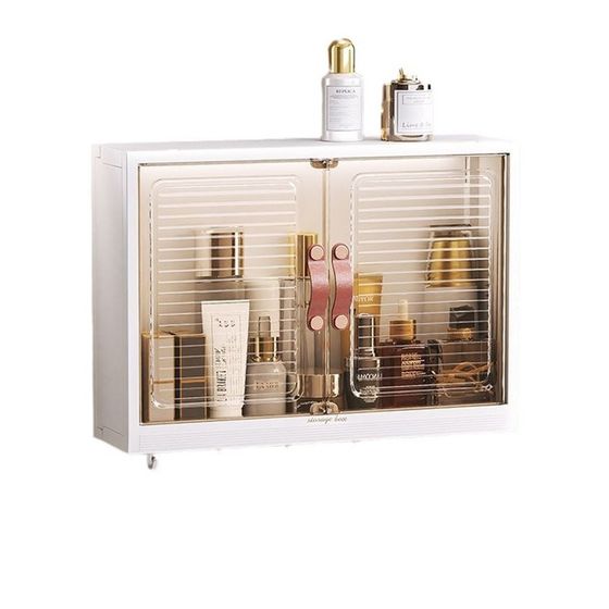 浴室收纳柜免打孔壁挂带磁吸柜门防尘储物架洗漱台马桶上方置物架