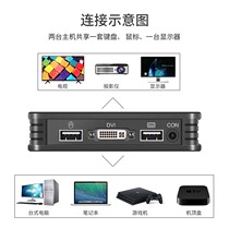 KVM-DVI switch 2 ports USvB two in and one out computer external buttons video switching keyboard and mouse