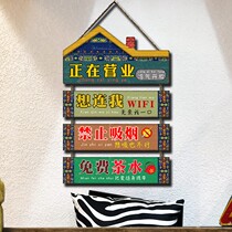 Creative hotel hot pot restaurant wall decoration barbecue restaurant wall hanging sign shop door hanging painting retro small pendant