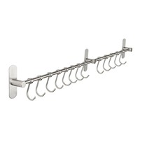 Customized kitchen hanging rod 304 stainless steel brushed no-punch wall hook movable bracket nail-free tableware storage rack