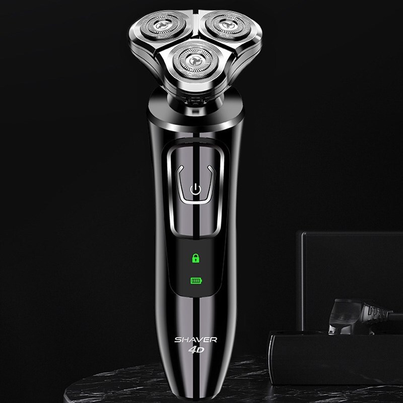Three-In-One Set Men's Electric Shaver Rechargeable Multifunctional Beard Trimmer with Three Blades Tiktok Car-Mounted