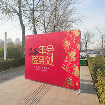 Net display stand fast screen show bracket large screen aluminum alloy display stand roll-up O door type floor-standing poster customization