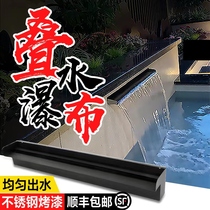 Waterfall outlet courtyard water curtain water curtain outlet fish pond landscaping flow tank flowing water wall stacked water waterfall decoration