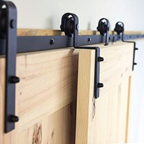 Jashidon Barn Door Hardware Hanging Rail S Track Slide Accessories Full Set Sliding Door Single Track Double Door Pulley Door