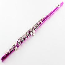 Wind instrument color flute 16 hole closed hole C key flute manufacturer B tail E key pink nickel key flute