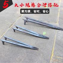 Forged carpentry horse mouth pliers head iron resistance dual-purpose squad wife fish tail one-legged hand vise wood planer fixed clamp tool
