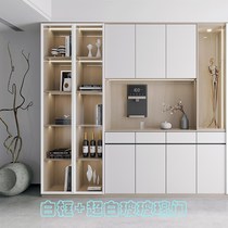 Sideboard glass door 20 white aluminum frame minimalist glass door narrow frame wine cabinet door leaf wardrobe glass cabinet door