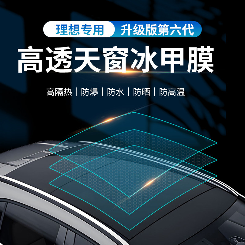 Suitable for ideal L7L8L9 day curtain TPU ice nail high thermal insulation explosion-proof panoramic sunroof sunscreen glass film-Taobao