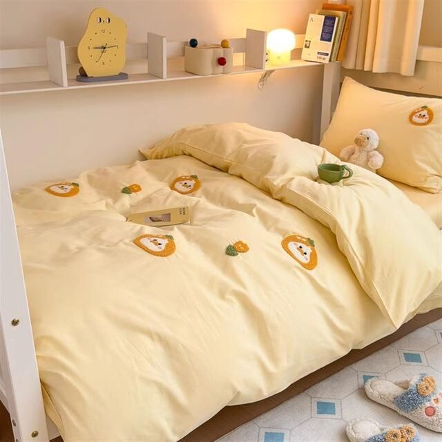 Cartoon cotton student dormitory bed three-piece set 100 pure cotton quilt cover sheet quilt quilt quilt a whole set six pieces 3