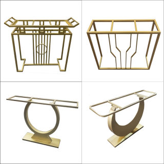 New Chinese style wrought iron d entrance bracket furniture side table table legs metal rock slab marble table bar bottom