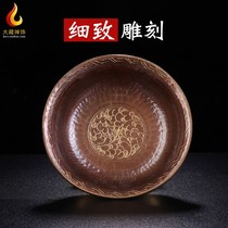 Dharma protector cup pure copper Nepalese handmade Tibetan style G grade carved eight auspicious tantric ornaments for Buddha and wine cup