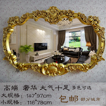 European luxury double basin bathroom mirror wall hanging bathroom mirror entrance mirror wall hanging decorative mirror bathroom retro