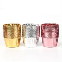 50pcs Cupcake Wrappers Crimping Muffin Cases Cake Liner Gold