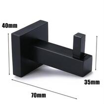 Black Square Robe Hook Towel Rack Rail Tissue Roll Toilet Br