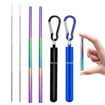 Telescopic Metal Drinking Straw Collapsle Reusable Straw P