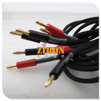 Speaker cable made of Category 5e oxygen-free h copper tape shielded network cable Speaker cable 2 meters gold-plated banana plug