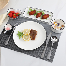 Western dinner tableware steak cutter and fork plate package European ceramic eating steak couple household Y high-end lunch plate