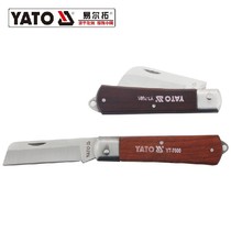 Yi Ertuo Tools Class A stainless steel straight blade electricians knife wooden handle scimitar wire knife folding W multi-function stacking wire stripping knife